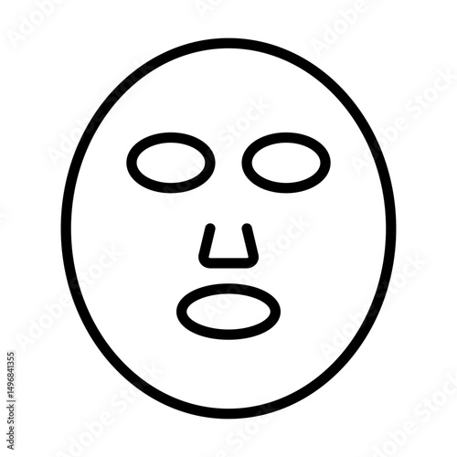 Facial mask icon flat line style illustration representing skincare and beauty treatment, suitable for wellness, spa, and cosmetic-related projects
