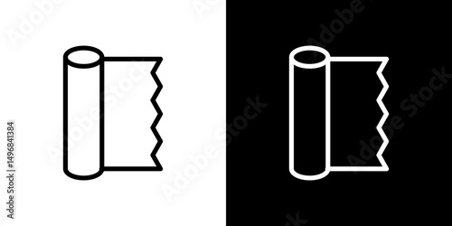 foil roll icon stroke vector icon simple black style, illustration.