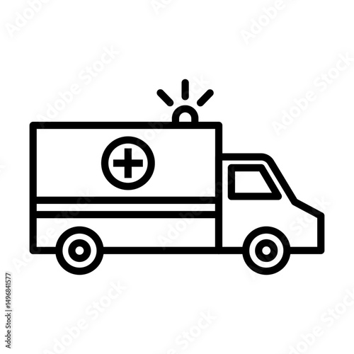 Ambulance icon, on white background, eps 10.