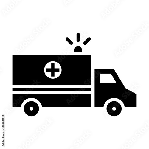 Ambulance icon, on white background, eps 10.