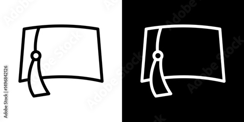 Fez hat icon stroke vector icon simple black style, illustration.