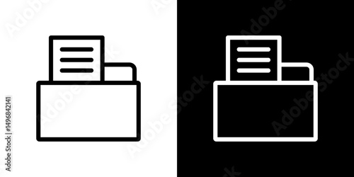 File icon stroke vector icon simple black style, illustration.