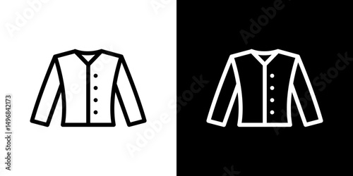Female sweater icon stroke vector icon simple black style, illustration.