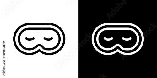 Eye mask icon stroke vector icon simple black style, illustration.