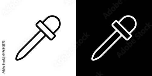 Eye dropper icon stroke vector icon simple black style, illustration.