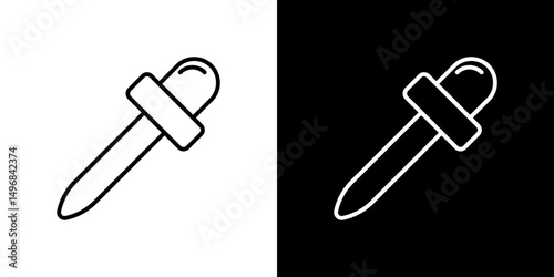 Eye dropper icon stroke vector icon simple black style, illustration.