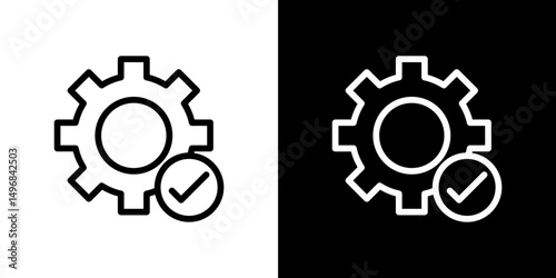 Execution icon stroke vector icon simple black style, illustration.