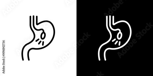 Endoscopy icon stroke vector icon simple black style, illustration.
