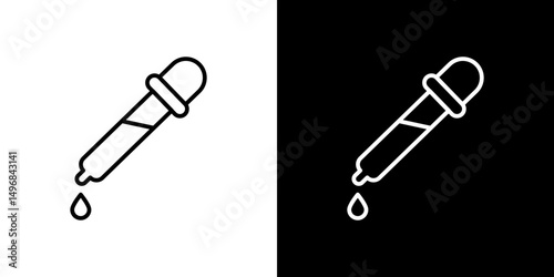 Dropper icon stroke vector icon simple black style, illustration.