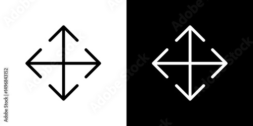 Drag icon stroke vector icon simple black style, illustration.