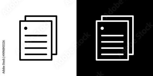 Document icon stroke vector icon simple black style, illustration.