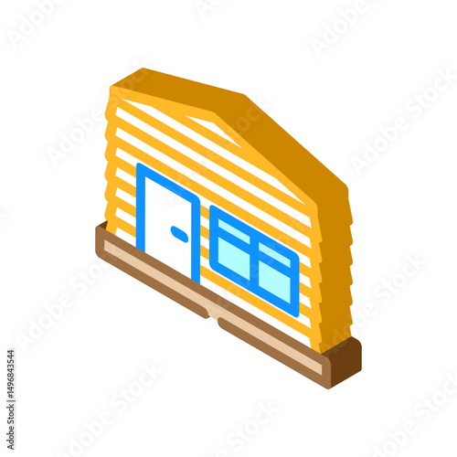 siding frame wood frame house isometric icon vector illustration