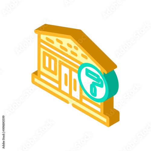 house frame painting wood frame isometric icon vector illustration