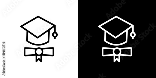 Degree icon stroke vector icon simple black style, illustration.