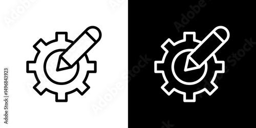 Customization icon stroke vector icon simple black style, illustration.