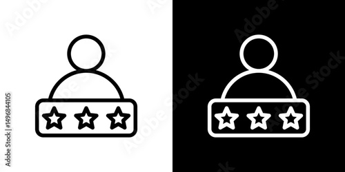 Customer experience icon stroke vector icon simple black style, illustration.