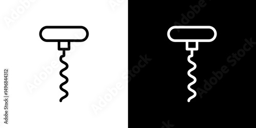 Corkscrew icon stroke vector icon simple black style, illustration.