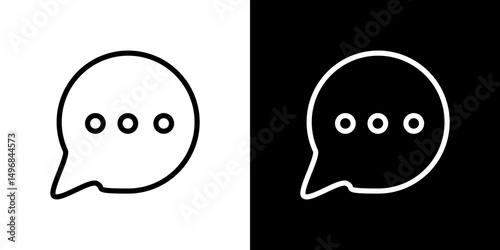 Comments icon stroke vector icon simple black style, illustration.