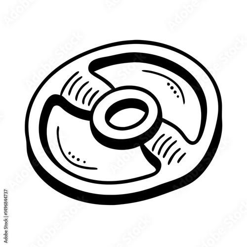 Weight plate icon in a minimalist style on a transparent background  