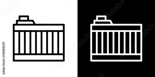 car radiator icon stroke vector icon simple black style, illustration.