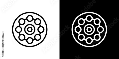 Car bearing icon stroke vector icon simple black style, illustration.