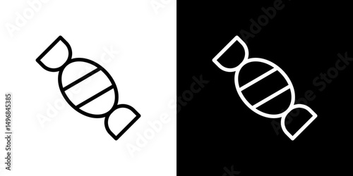 Candy icon stroke vector icon simple black style, illustration.