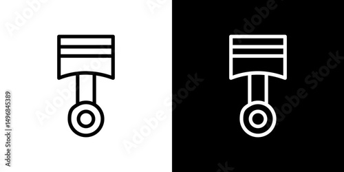 Car Piston icon stroke vector icon simple black style, illustration.