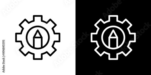 Business development icon stroke vector icon simple black style, illustration.