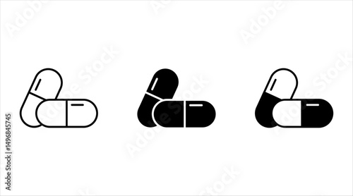 Pill capsule icon. Tablet icon. Pills capsules icon in flat style. Tablet icon vector illustration isolated on white background.