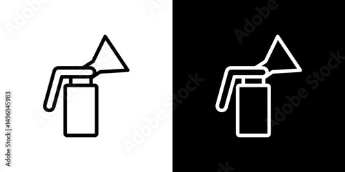 Breast pump icon stroke vector icon simple black style, illustration.