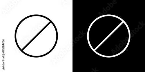 Blocked icon stroke vector icon simple black style, illustration.
