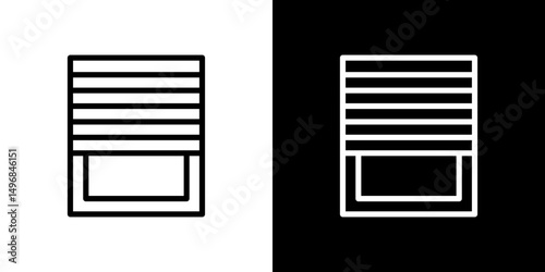 Blinds icon stroke vector icon simple black style, illustration.