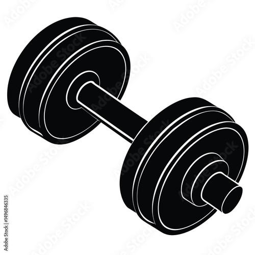Strength Training Dumbbell Workout Icon Illustration