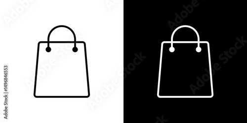 Bag icon stroke vector icon simple black style, illustration.