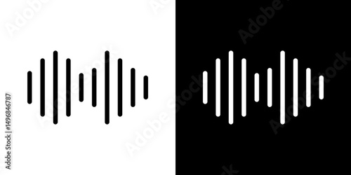 Audio icon stroke vector icon simple black style, illustration.