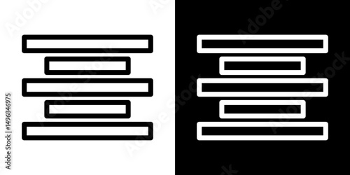 Align center icon stroke vector icon simple black style, illustration.