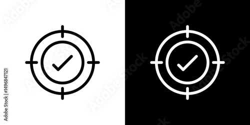 Accuracy icon stroke vector icon simple black style, illustration.