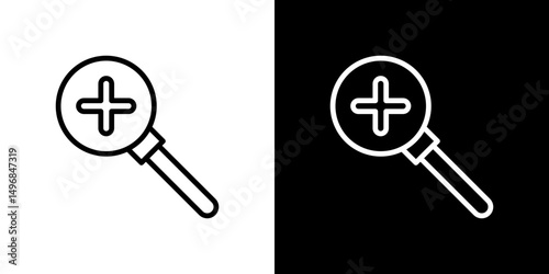 Zoom in icon stroke vector icon simple black style, illustration.