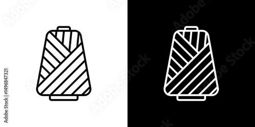 Yarn icon stroke vector icon simple black style, illustration.
