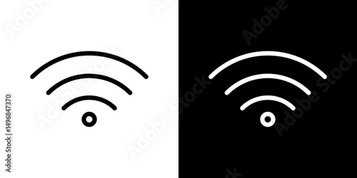 Wifi icon stroke vector icon simple black style, illustration.