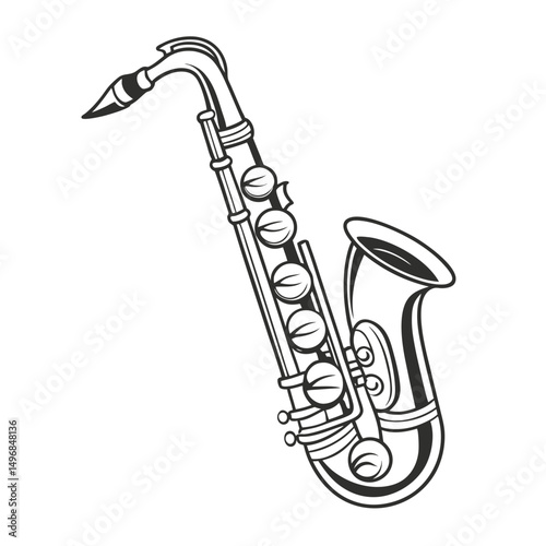 Instrument saxophone vector on white background. Adobe Illustrator Artwork
