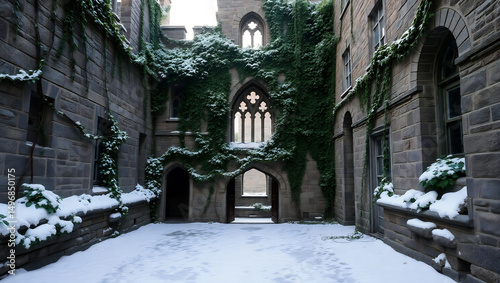 Frozen Rose in Castle Courtyard
 photo