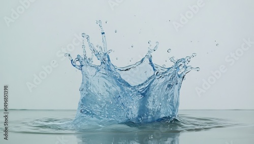 Water splash on a light gray background