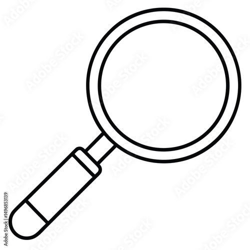 Minimalist magnifying glass line icon for search and analysis. Simple vector illustration for discovery