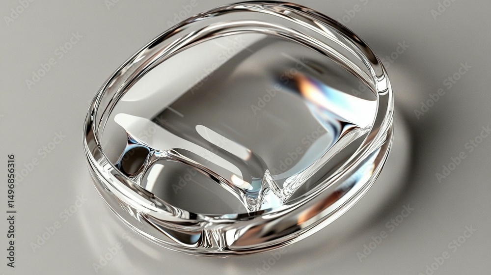 Reflective glass object smooth surface simple studio shot