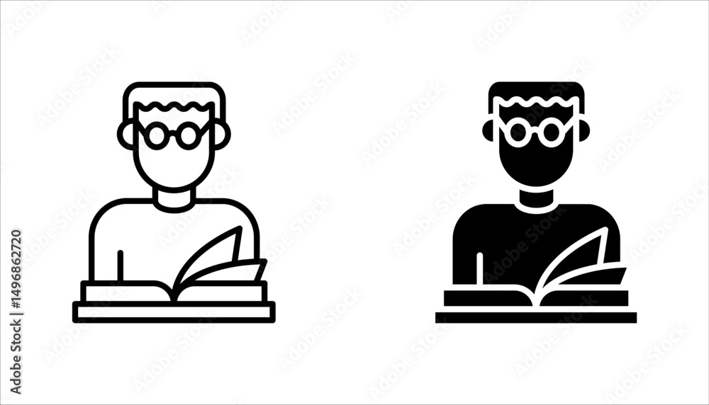 reading book icon set, vector illustration on white background reading book icon set, vector illustration on white background