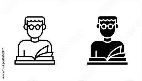 reading book icon set, vector illustration on white background