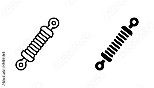 Car Suspension line icon set for web, mobile and ui design, Shock absorber vector illustration on white background