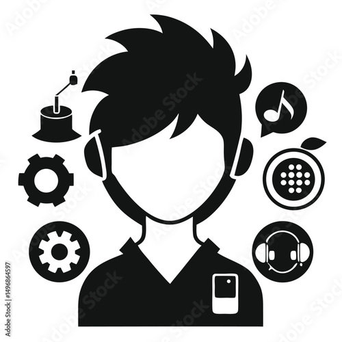 vector illustration of a woman with a phone