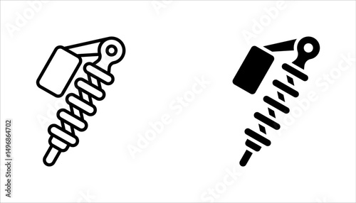 Car Suspension line icon set for web, mobile and ui design, Shock absorber vector illustration on white background
